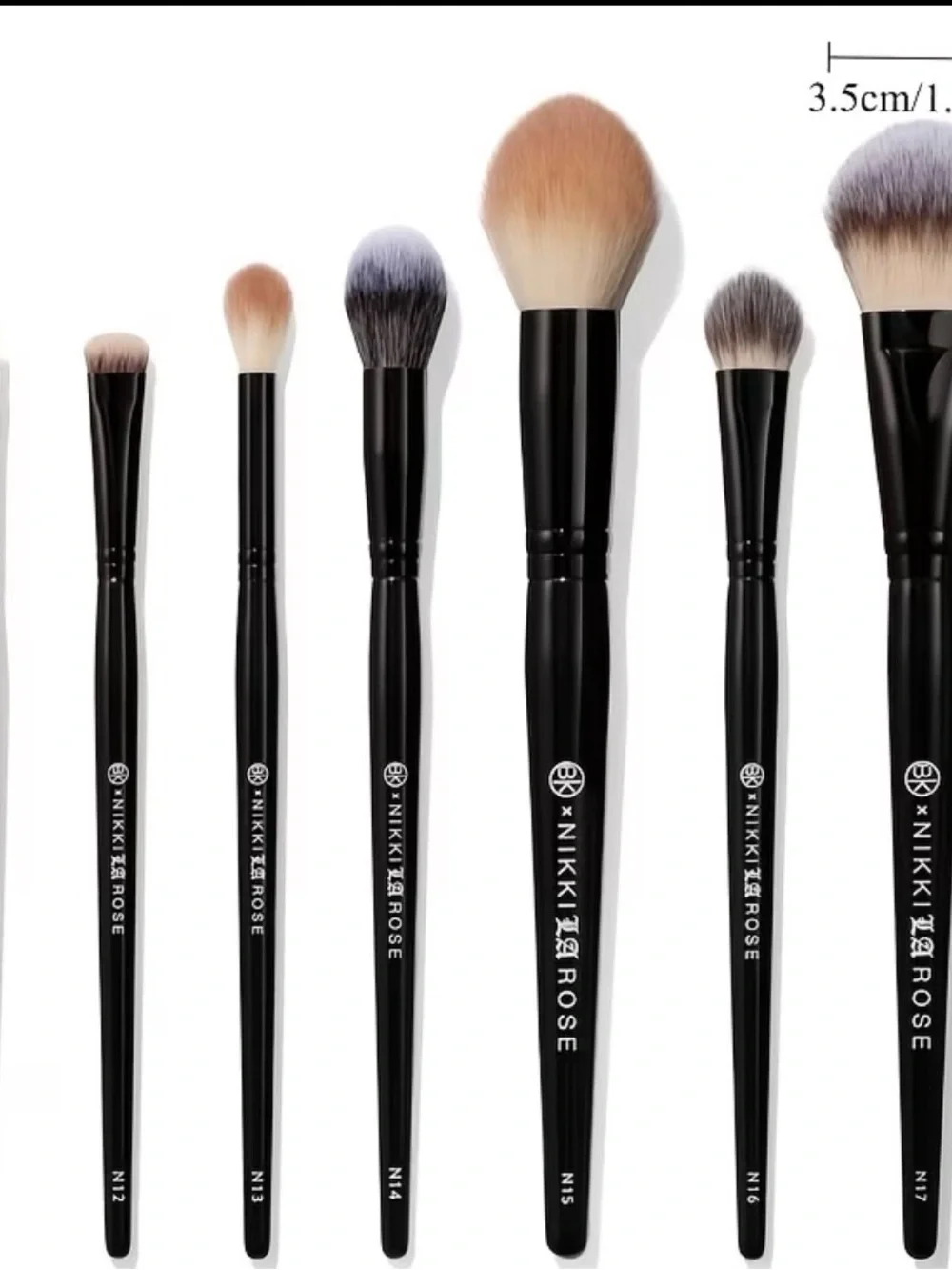 Nikki T. Rose Black Handle Makeup Brush Set – Assorted Bristle Colors